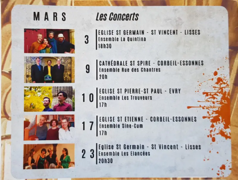 Programme du festival Sine-Cum montrant Rue des Chantres
